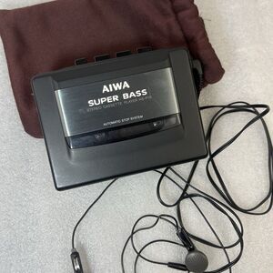 Aiwa Stereo Cassette Player HS-P15 Super Bass W Original Earphones Tested Works